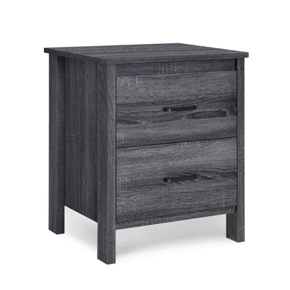 Titeca - Contemporary Wood 2 Drawer Nightstand Noble House