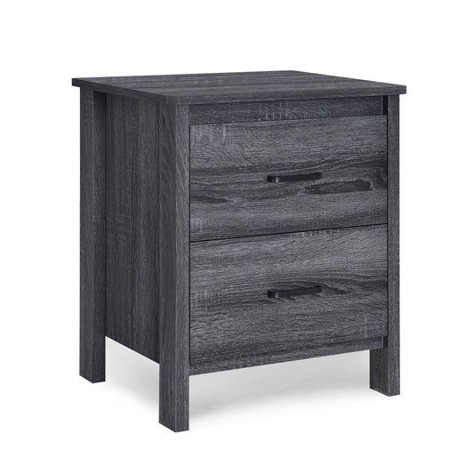 Titeca - Contemporary Wood 2 Drawer Nightstand Noble House