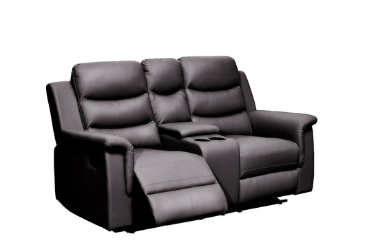 2 Seat Reclining Loveseat With Middle Console Slipcover, Stretch Loveseat Reclining Sofa Covers - Black