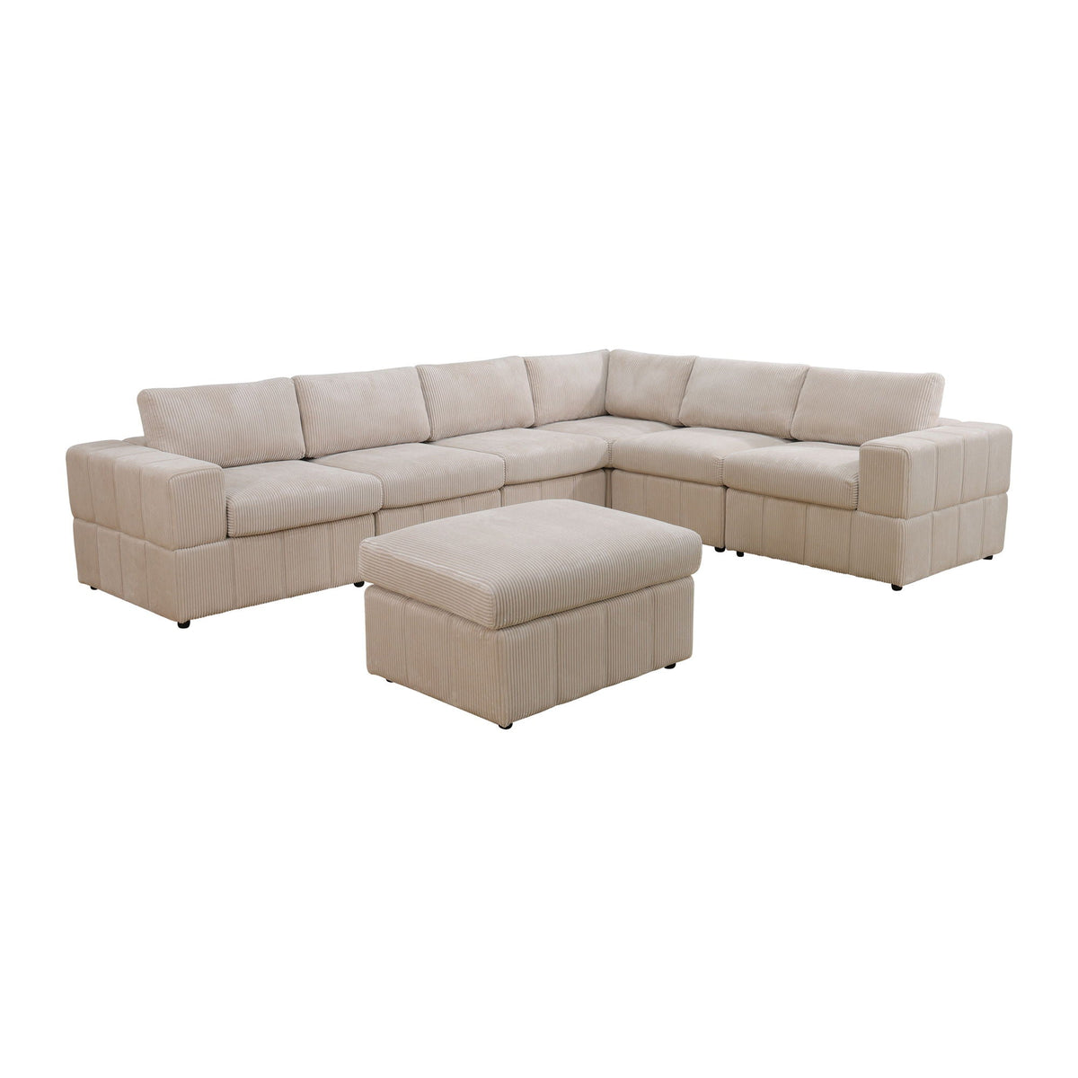 Oversized Modular Sectional Sofa, Reversible With Ottoman Home Essentials