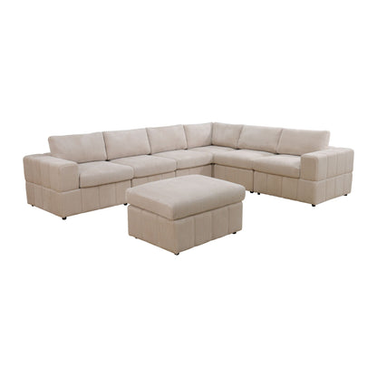 Oversized Modular Sectional Sofa, Reversible With Ottoman Home Essentials