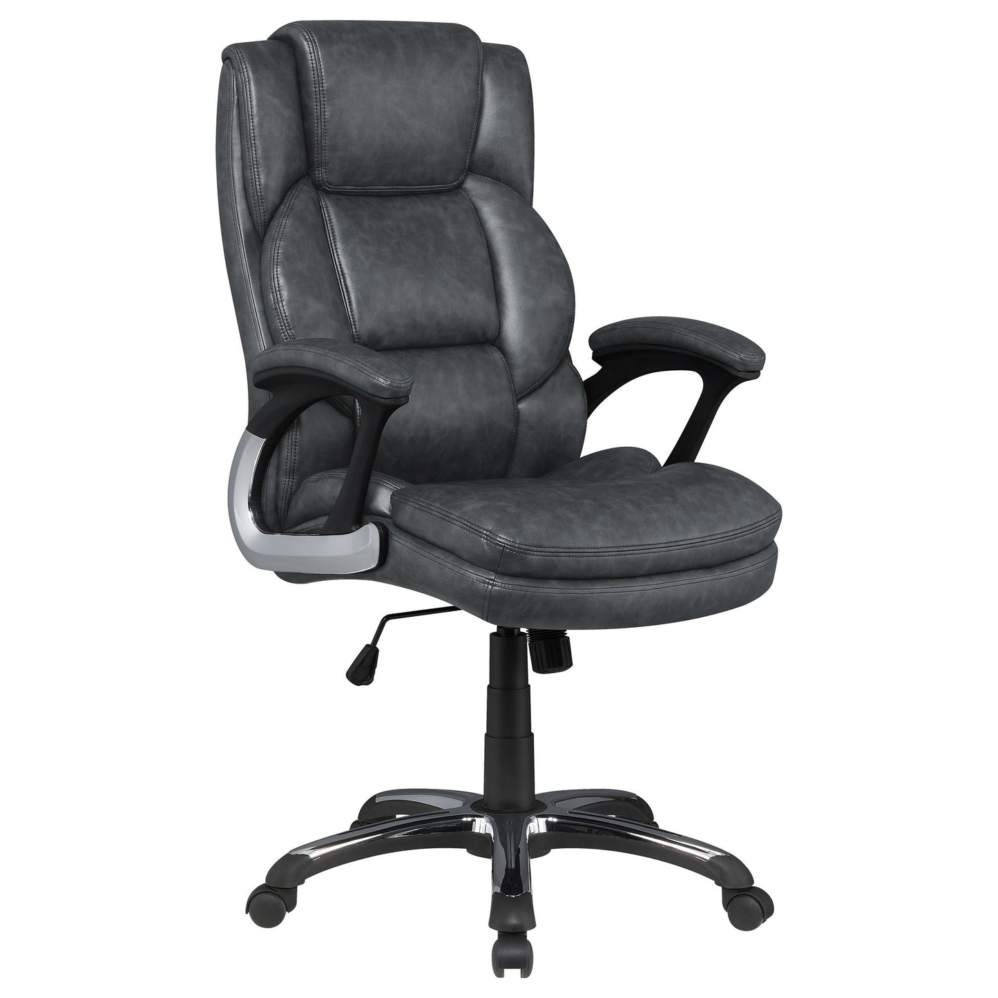 Stanton - Upholstered Adjustable Chair With Padded Arms And Adjustable Height - Gray Furniture Max