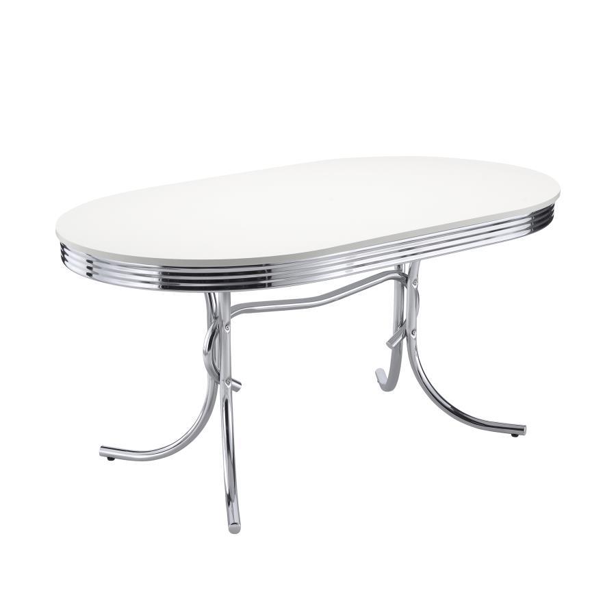 Retro - Oval Dining Table Set CoasterEveryday