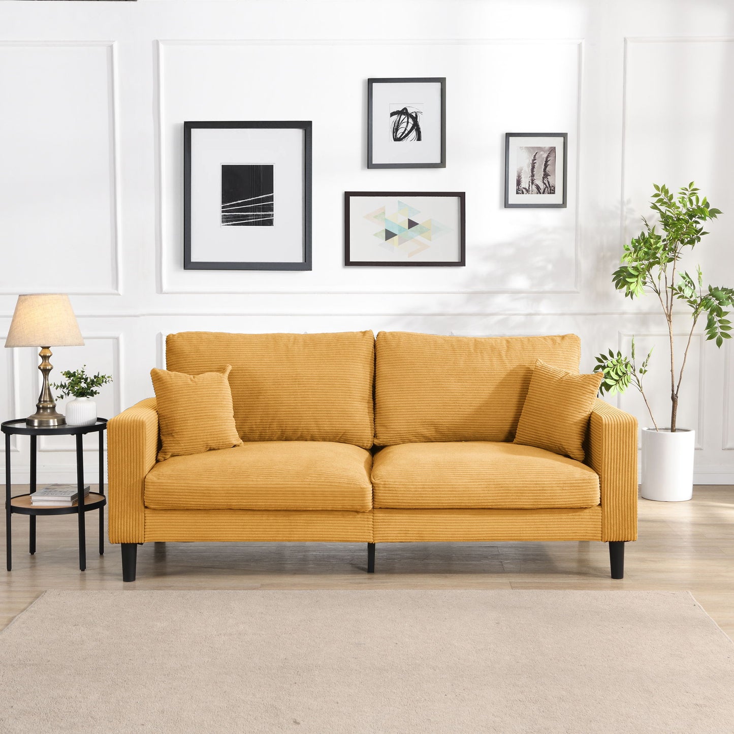 Modern Upholstered 3 Seat Sofa, High Resilience Home Essentials