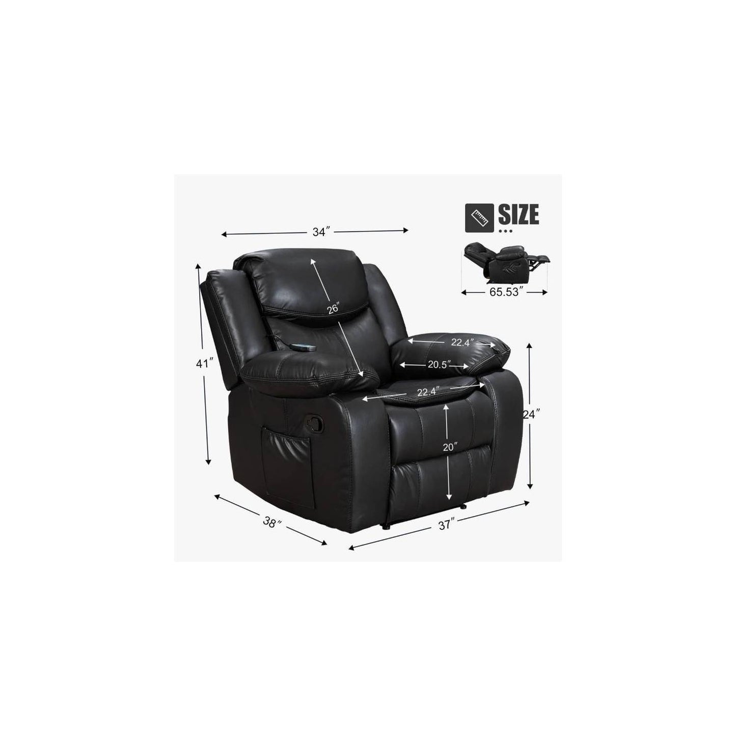 Recliner Chair With Vibration And Heating Home Essentials