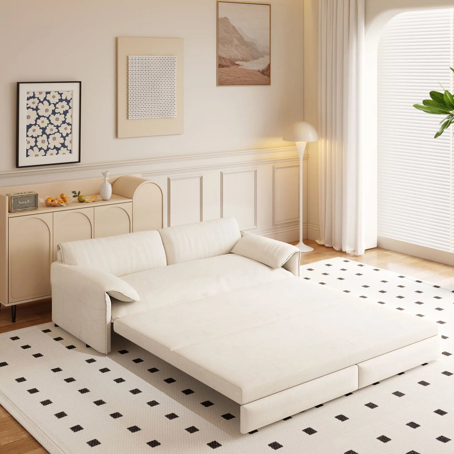 Queen Pull Out Sofa Bed, 3 In 1 Convertible Sleeper Sofa With Side Storage Home Essentials