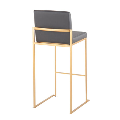 Fuji - Contemporary Design High Back Barstool (Set of 2) Lumi Source