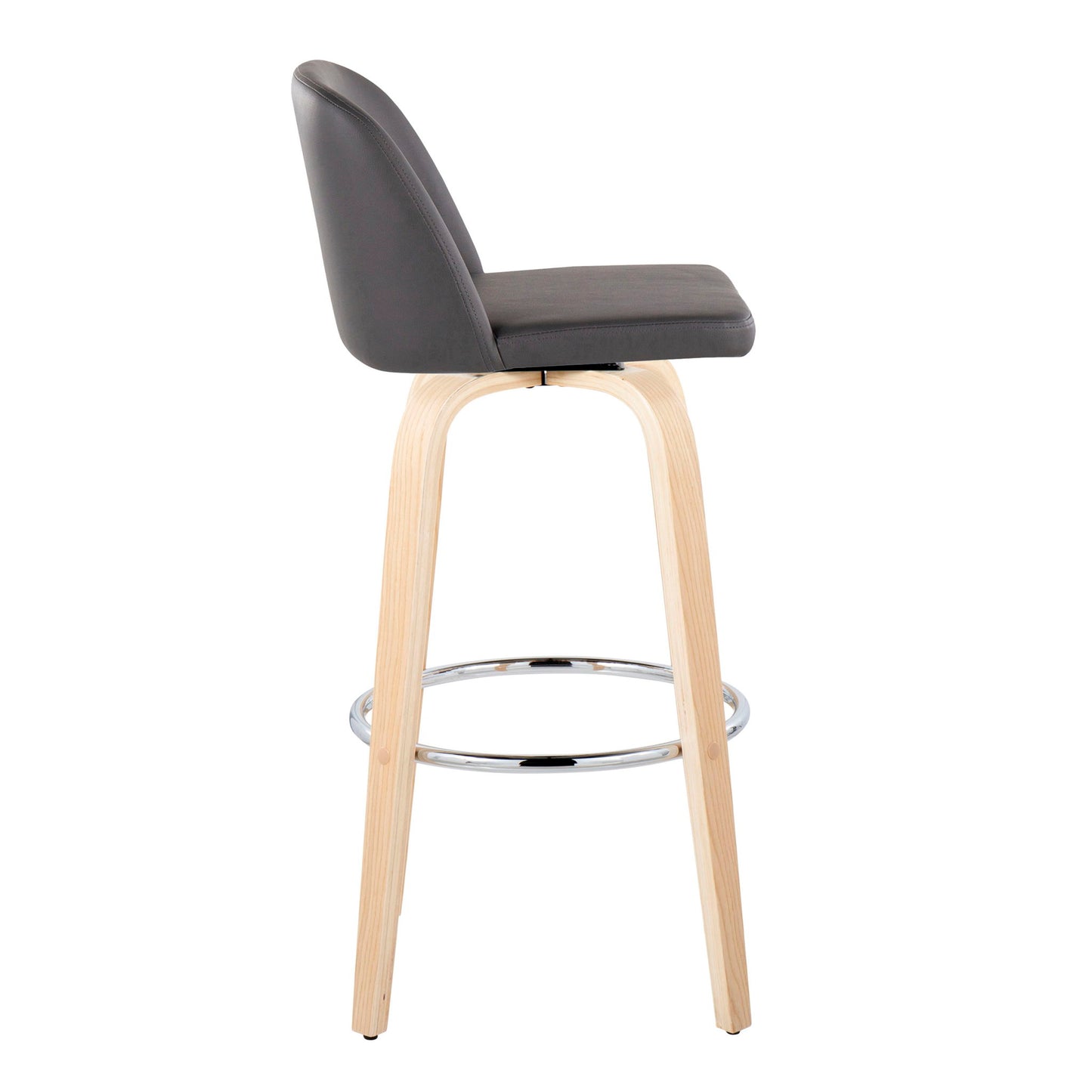Toriano - Contemporary Fixed Height Barstool & Swivel With Round Footrest (Set of 2) Lumi Source
