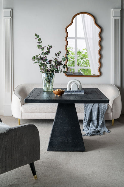 Wood Mirror With Unique Frame - Brown Daily Nest