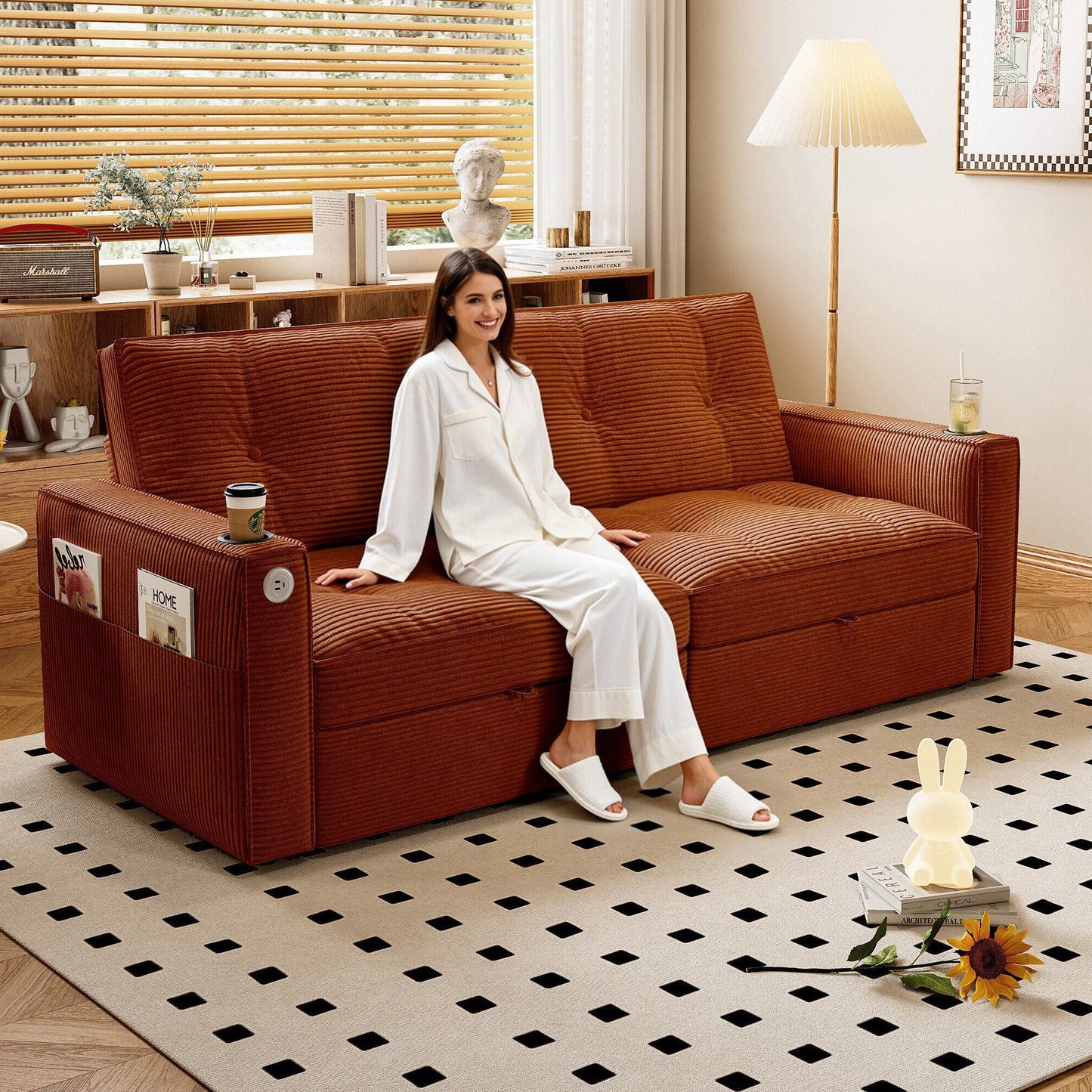 2 In 1 Convertible Sofa Bed For Living Rooms Home Essentials