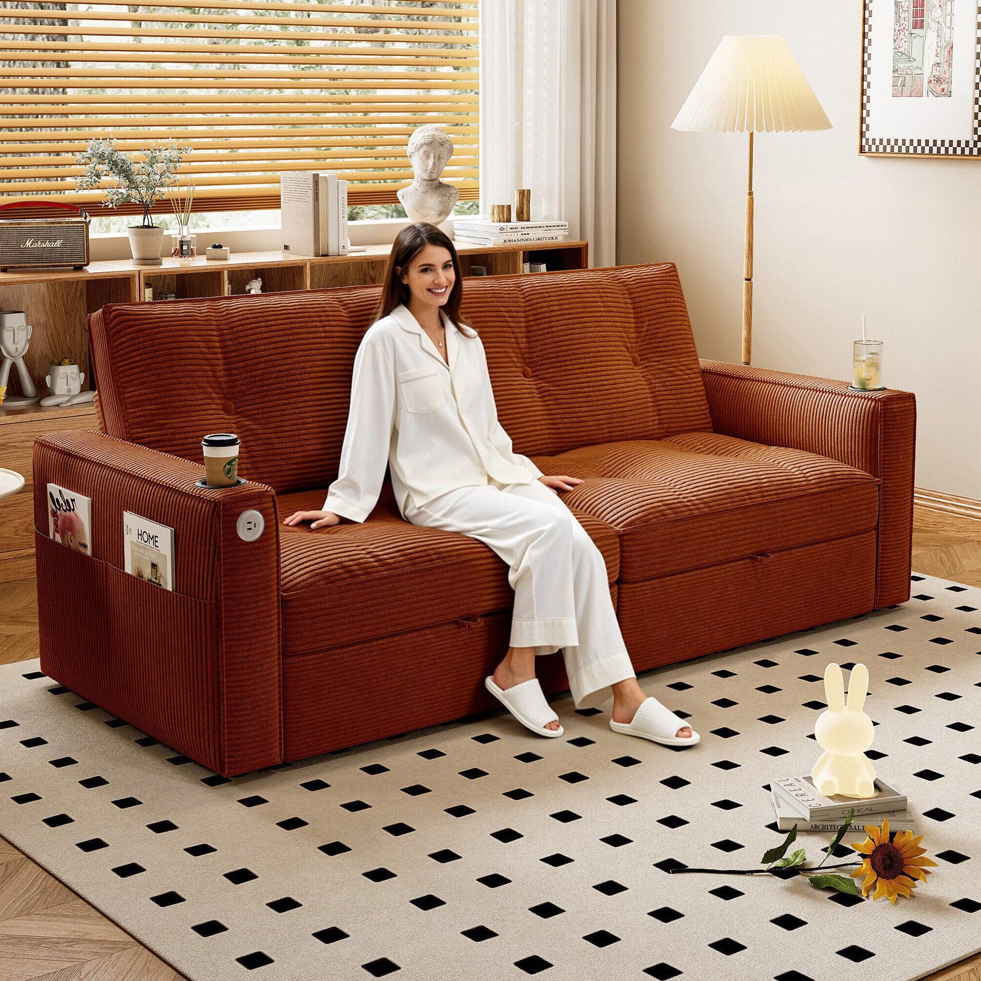 2 In 1 Convertible Sofa Bed For Living Rooms Home Essentials
