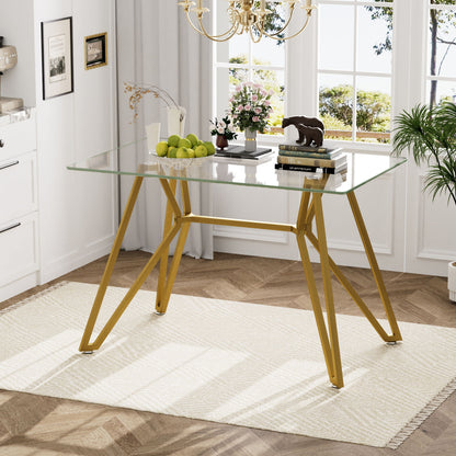 Modern Glass Dining Table With Metal Legs Home Essentials