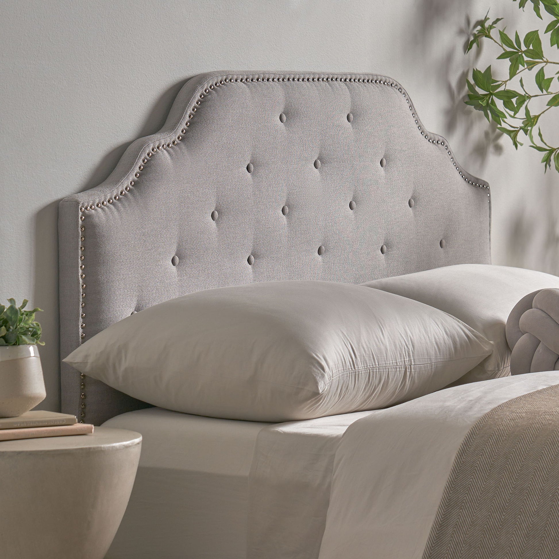 Luella - Button Tufted Upholstered Headboard Noble House