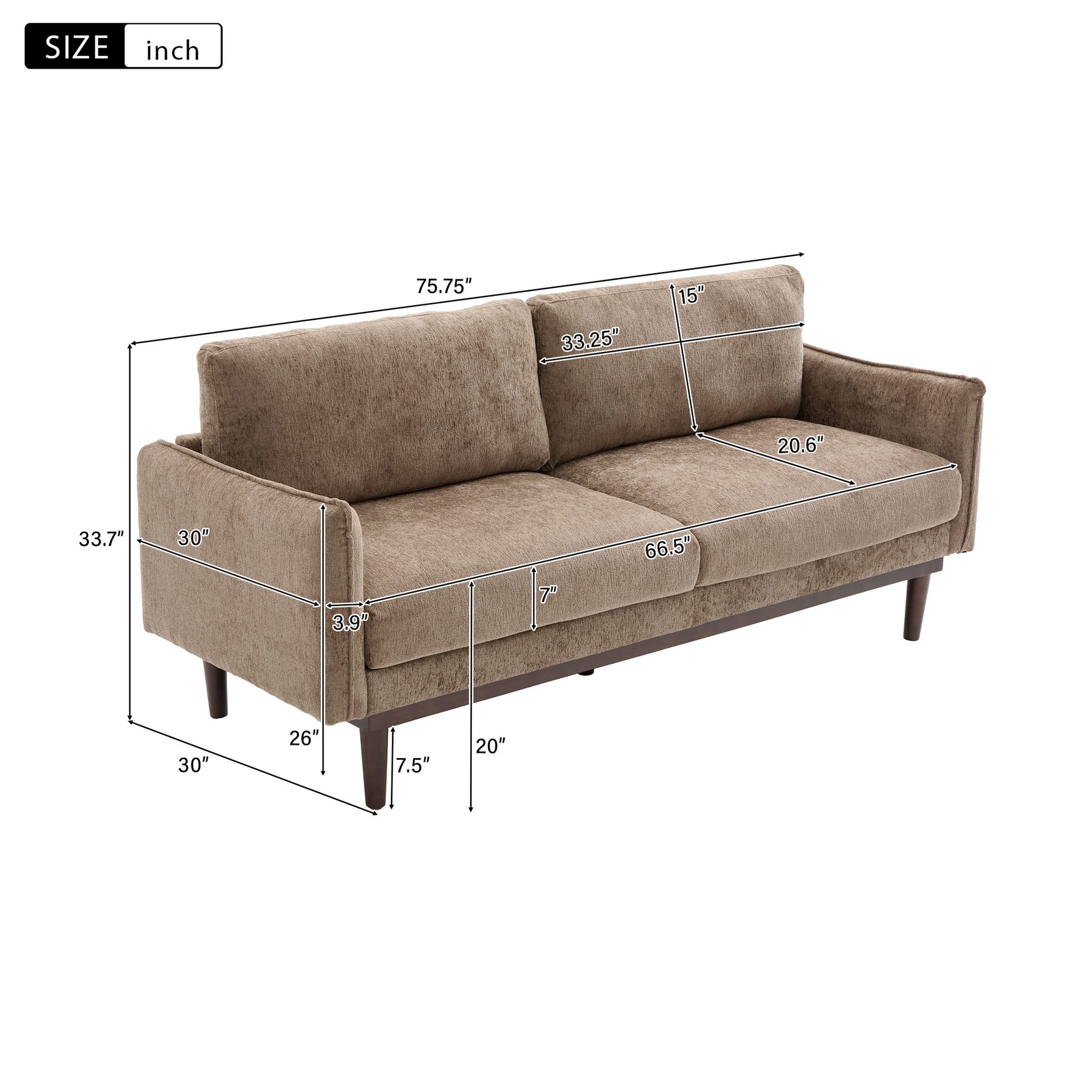 Loveseat Sofa With Spacious Seating Noble House