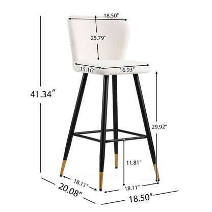 Modern Style Barstool, Tipped Ends, Suitable For Various Decoration Styles - White Noble House