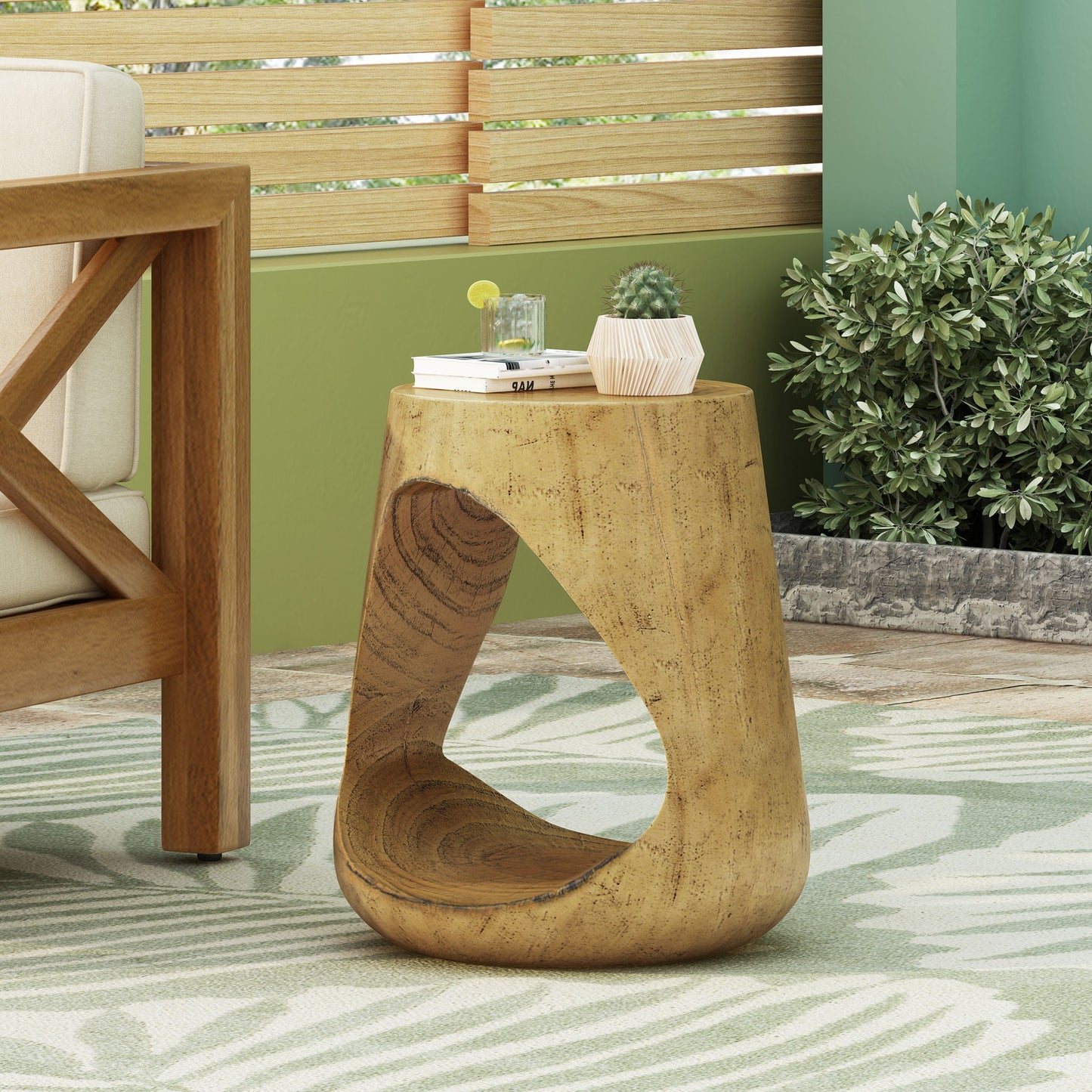 Hollow - Side Table, Durable And Weather Resistant Noble House