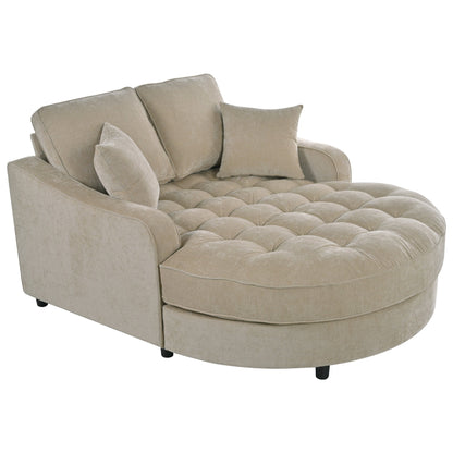 Modern Chaise Lounge Upholstered Sofa Couch With Tufted Seat And Detachable Pillows For Living Room Hearth and Haven