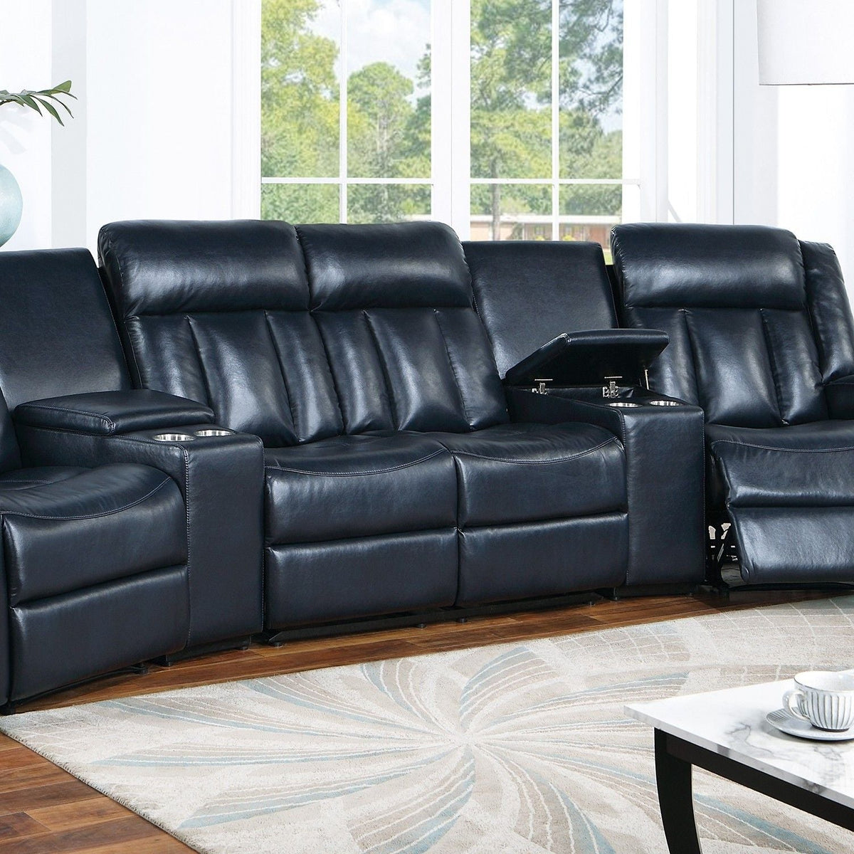 Reclining Sectional Sofa Set With Console Cup Holders USB Ports And Track Arms Home Essentials