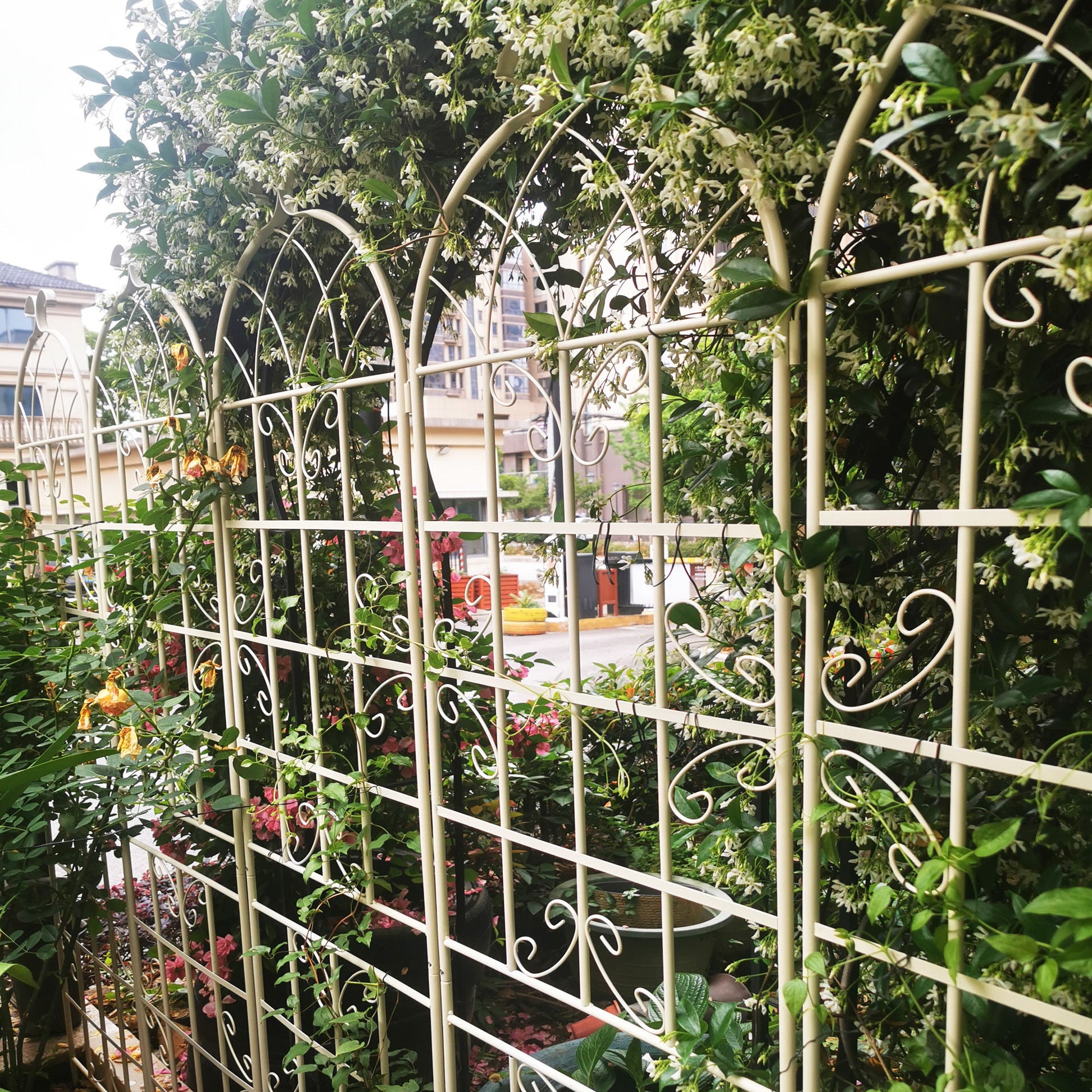 Metal Garden Rustproof Trellis For Climbing Plants Outdoor Flower Support Daily Nest