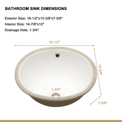 Elegant Ceramic Oval Undermount Bathroom Sink With Overflow Daily Nest