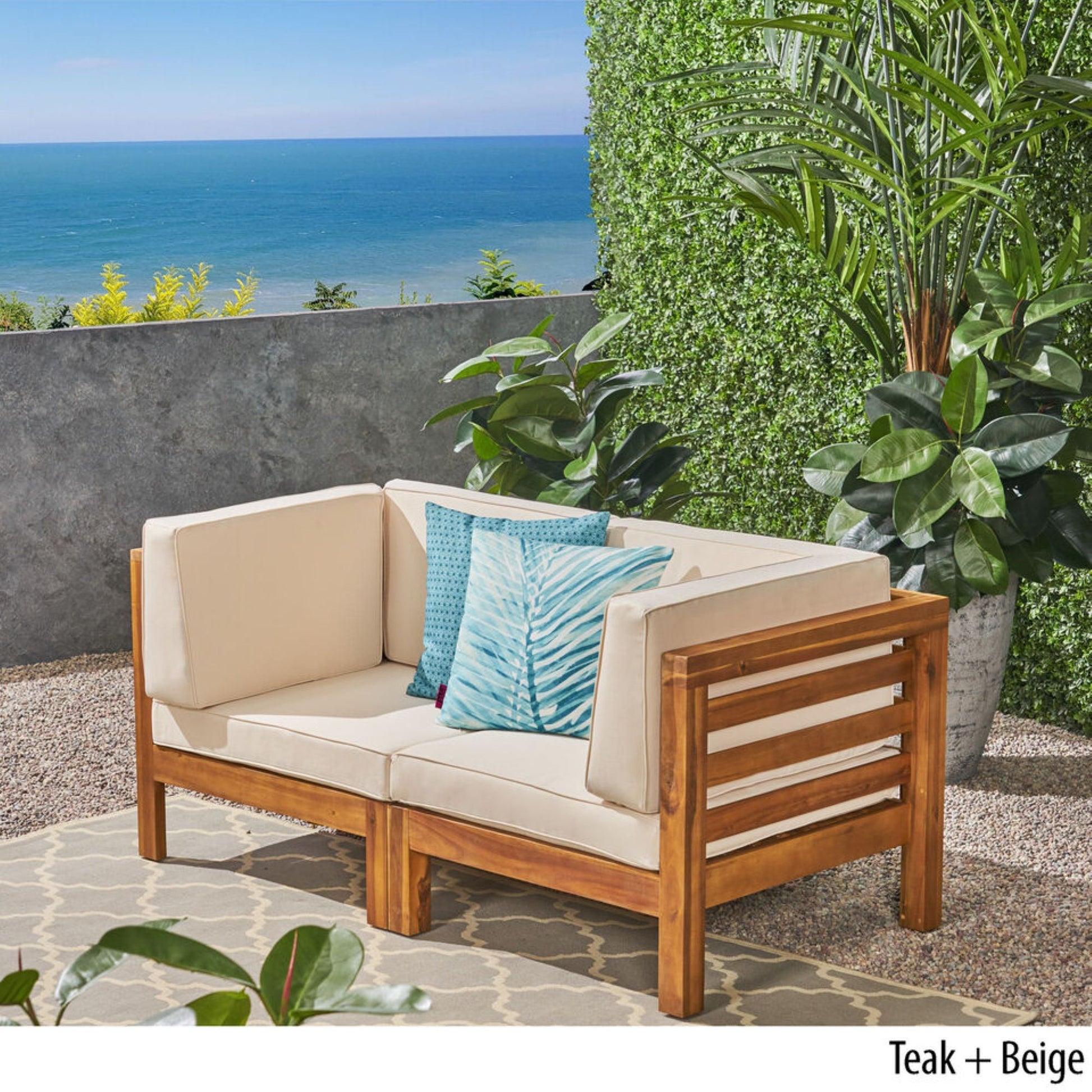 Oana - 2 Piece Loveseat Set With Water Resistant Cushions Noble House