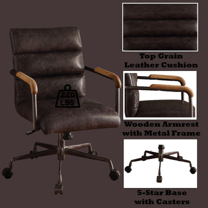 Harith - Retro Top Grain Leather Office Chair Acme