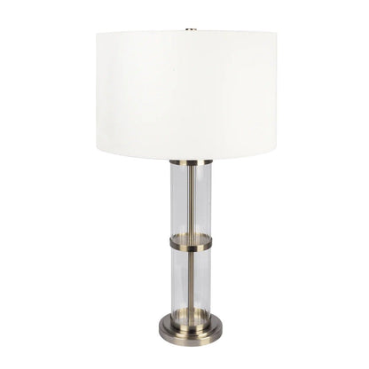 Echo - Table Lamp With On / Off Switch Clear Body Base - Clear / Silver / White Ashcroft Furniture