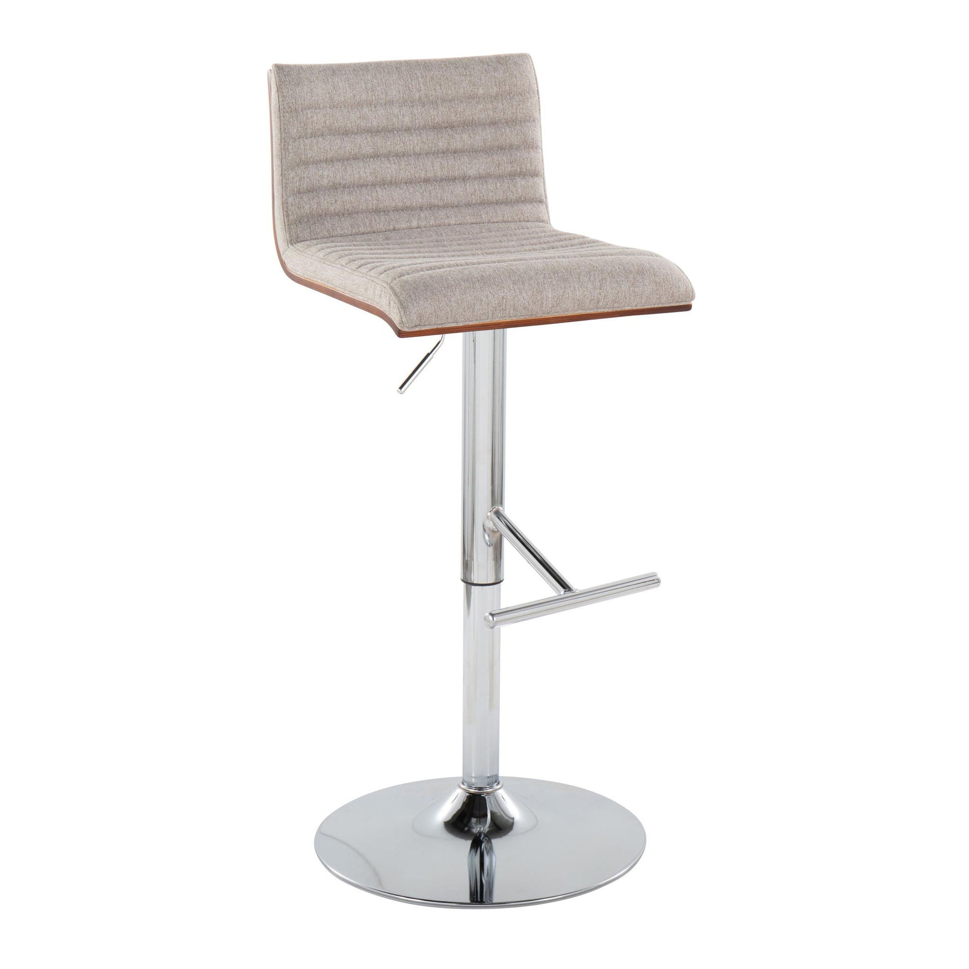 Mason - Contemporary Adjustable Barstool & Swivel With Straight T Footrest (Set of 2) Lumi Source