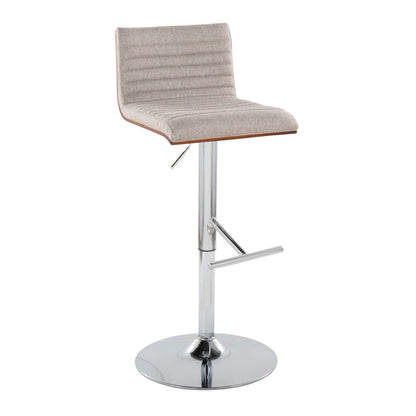 Mason - Contemporary Adjustable Barstool & Swivel With Straight T Footrest (Set of 2) Lumi Source
