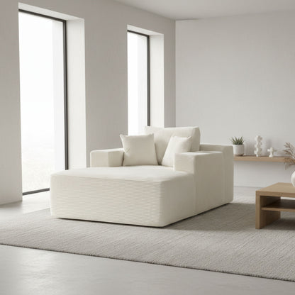 Convertible Chaise Lounge Chair With Wide Armrest & Throw Pillows US Pride