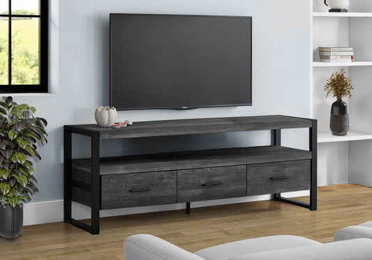 TV Stand, Console, Media Entertainment Center, Storage Solution Drawers - Black 8th Street