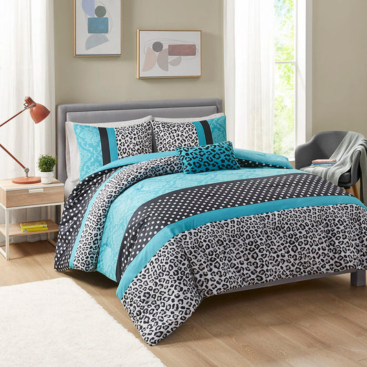 Chloe - King Comforter Set - Teal