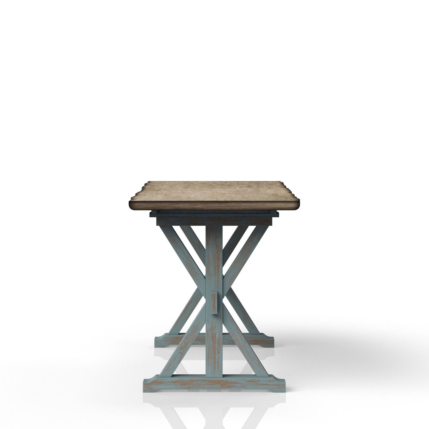 X Based Counter Height Casual Dining Table - Aqua Blue Bernards Furniture