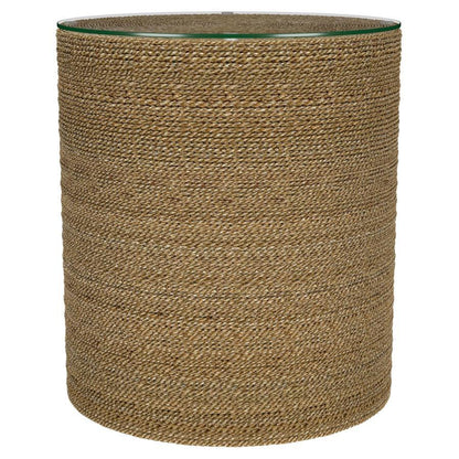 Halden - Round Woven Seagrass Accent Side Table - Light Brown Coaster Fine Furniture