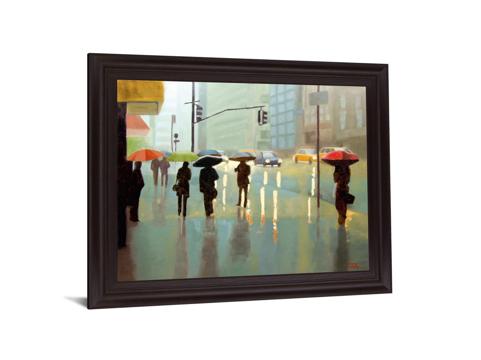 Rainy City Moments - 28" x 34" Framed Wall Art Classy Art
