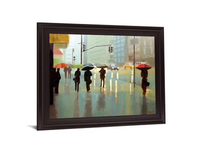 Rainy City Moments - 28" x 34" Framed Wall Art Classy Art