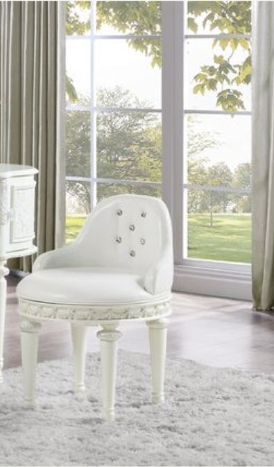 Dorothy - Vanity Chair With Swivel Chair Only - Ivory Acme