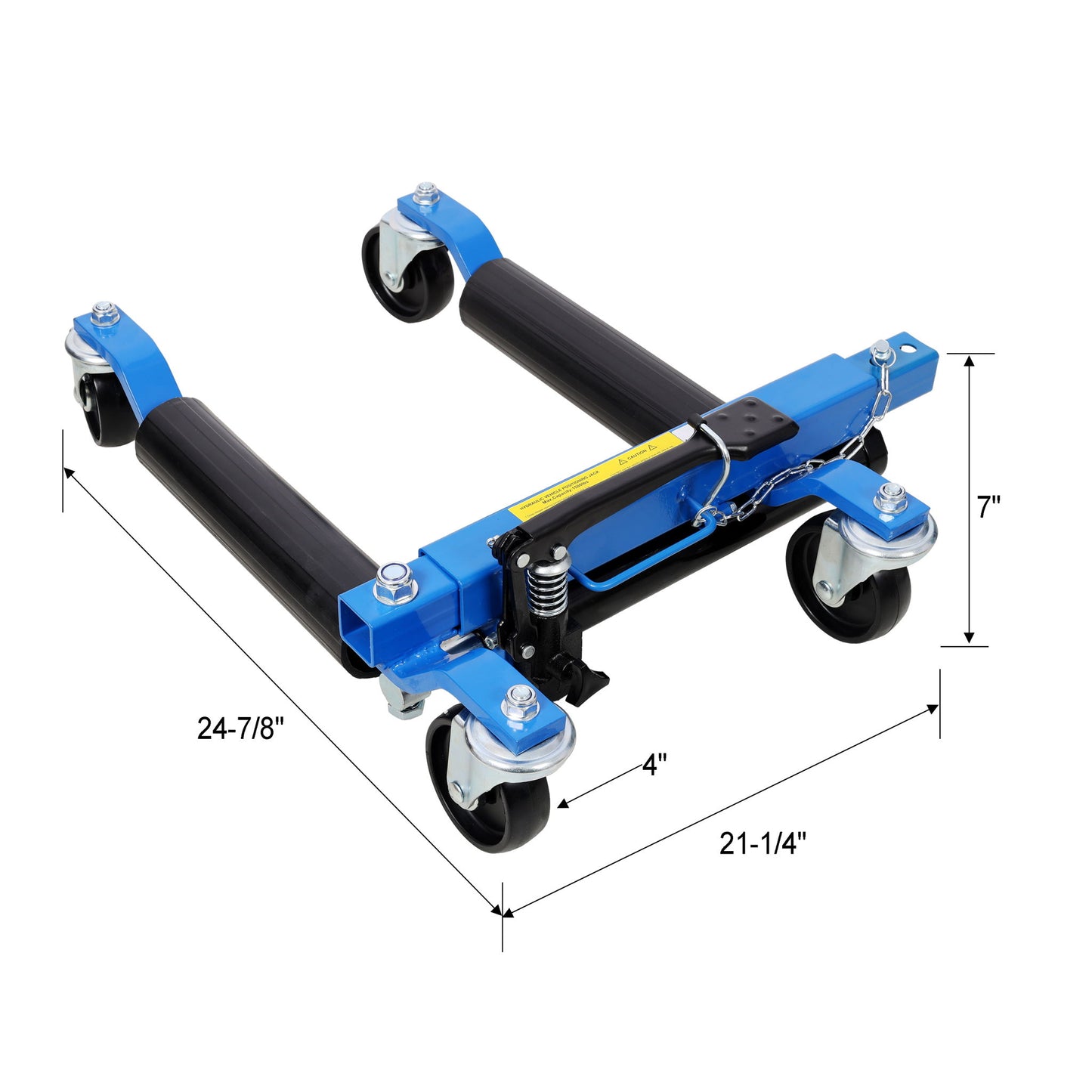 Hydraulic Car Wheel Dolly (Set of 2) With Foot Pedal Lift, 1, 500Lbs Capacity - Black / Blue Daily Nest