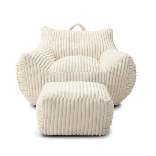 Giant Plush Bean Bag Chair With Armrests And Footstool Home Essentials