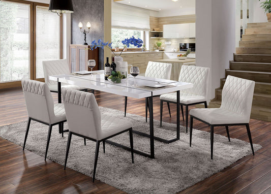 Alisha - Dining Table - White / Black