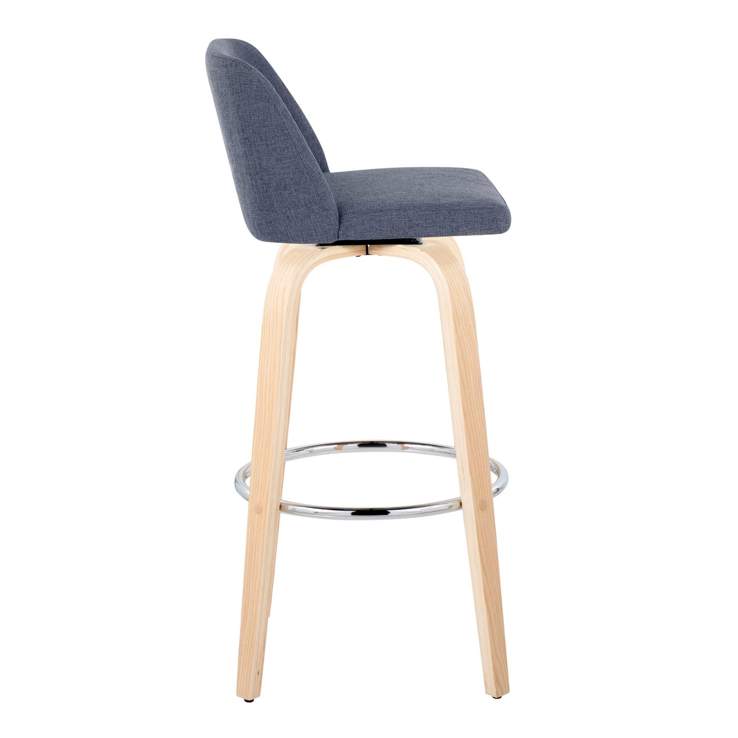 Toriano - Contemporary Fixed Height Barstool & Swivel With Round Footrest (Set of 2) Lumi Source