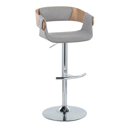 Elisa - Mid Century Modern Adjustable Barstool With Swivel With Rounded T Footrest (Set of 2) Lumi Source