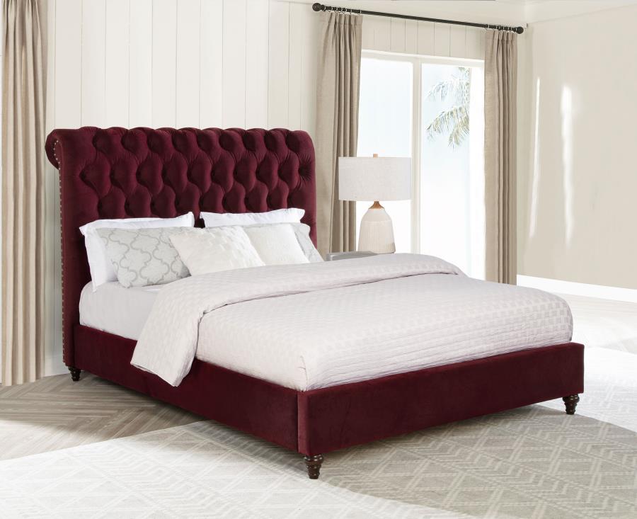 Devon - Upholstered Panel Bed CoasterEssence