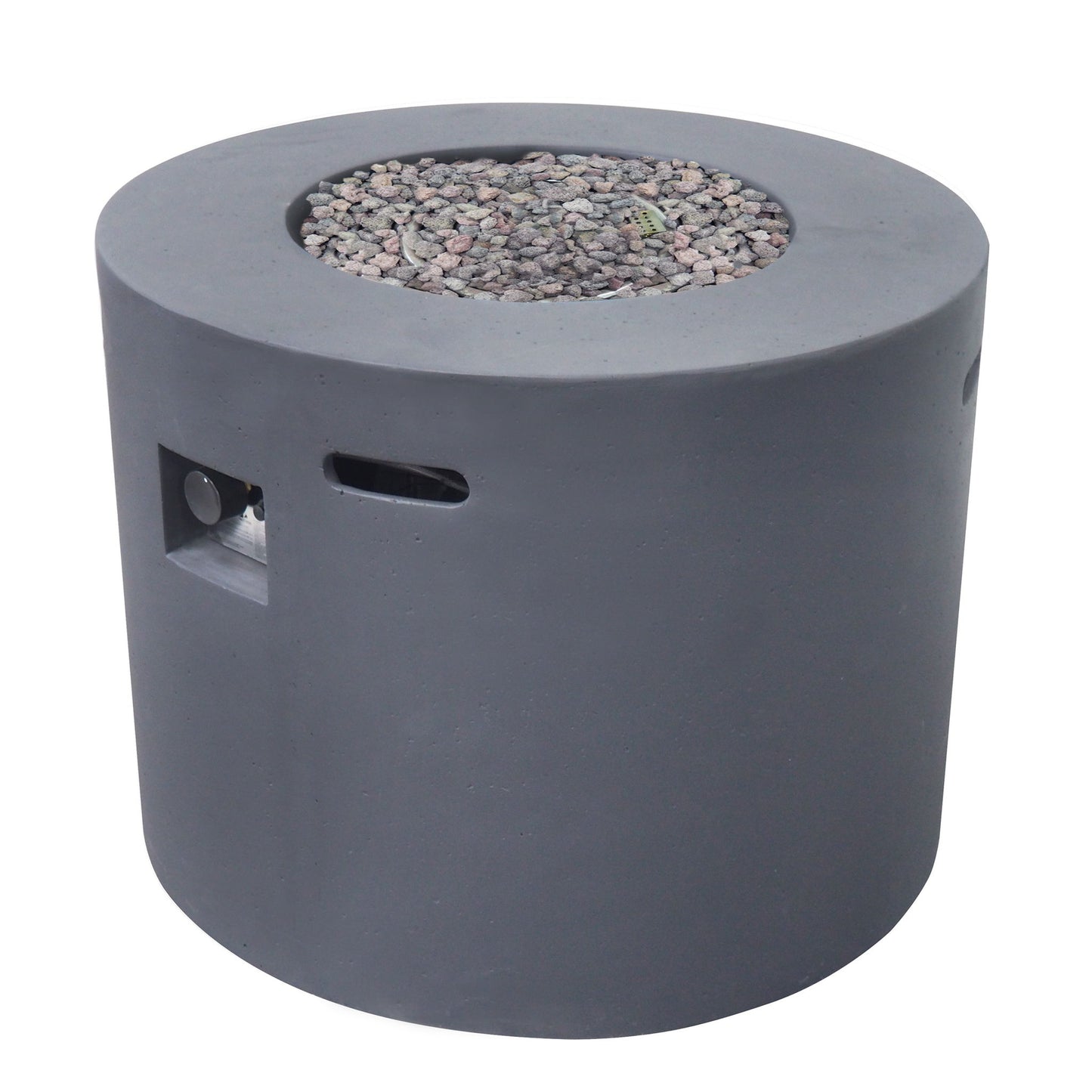 Round Iron Fire Pit With 40,000 Btu Noble House