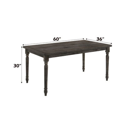 Claudia II - Weathered Dining Table - Gray Acme