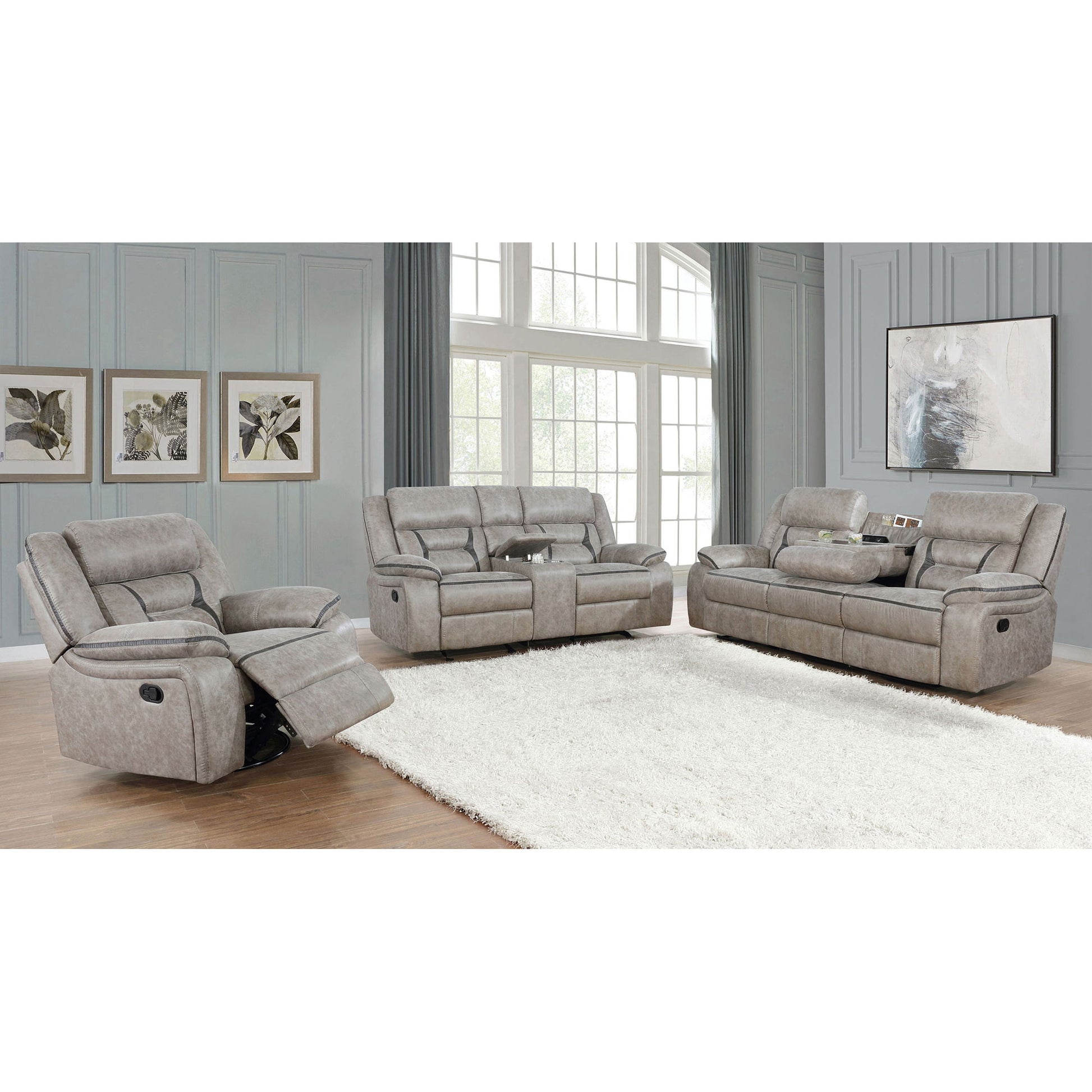 Brazelton - Pillow Top Arm Motion Living Room Set Furniture Max