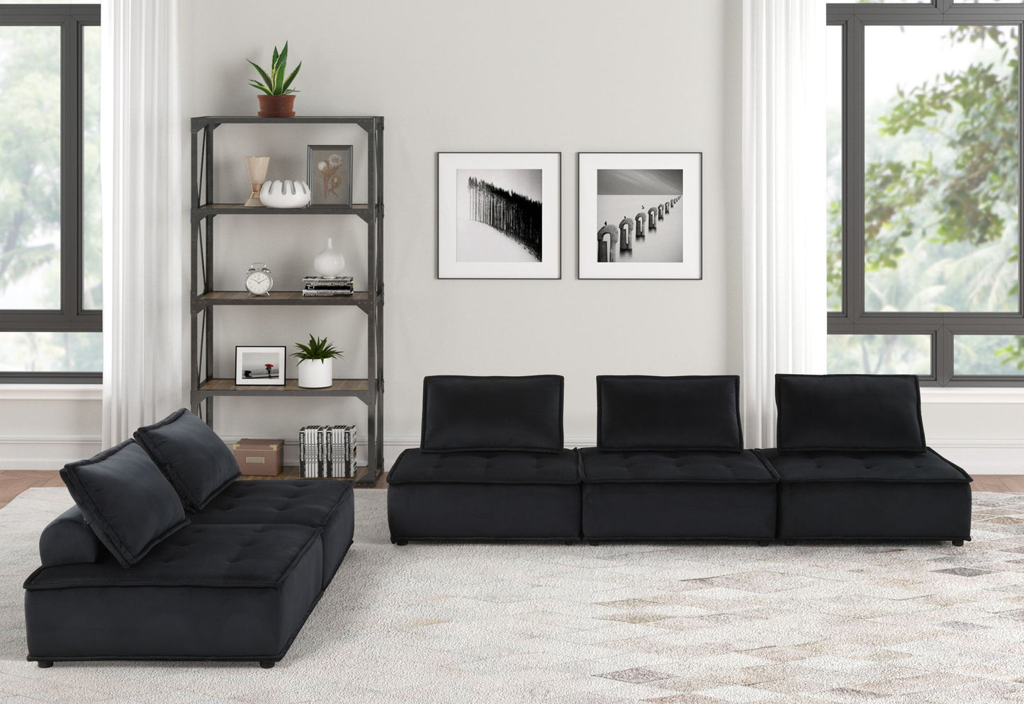 Anna - Soft Velvet Modular Sofa Lilola Home
