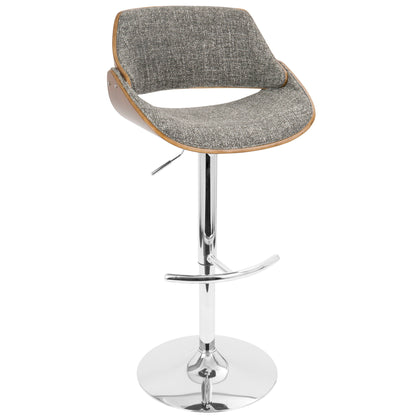 Fabrizzi - Mid Century Modern Adjustable Barstool With Swivel With Rounded T Footrest (Set of 3) Lumi Source