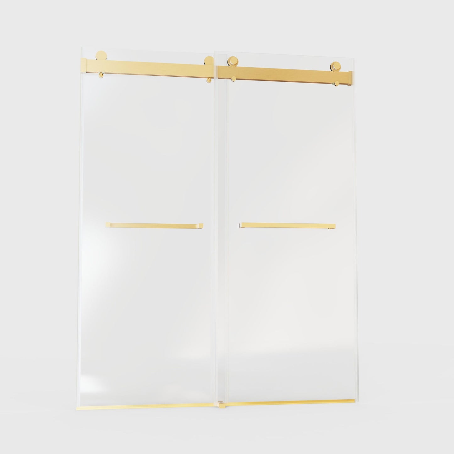 Frameless Double Sliding Soft-Close Shower Door, 3 / 8" (10Mm) Thick SGCC Tempered Glass Door, Matte Daily Nest