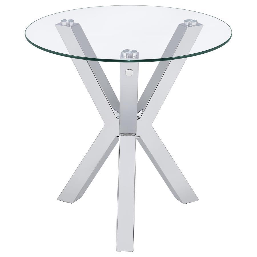 Kenzie - Round Tempered Glass Top Table Coaster Fine Furniture